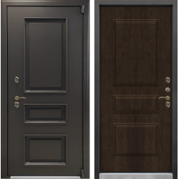Входная уличная дверь с терморазрывом Лекс Термо Айсберг №60 (Муар коричневый / Винорит Алмон 28)